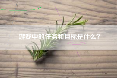 游戏中的任务和目标是什么？  第1张