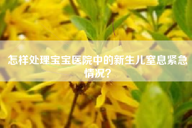 怎样处理宝宝医院中的新生儿窒息紧急情况？  第1张