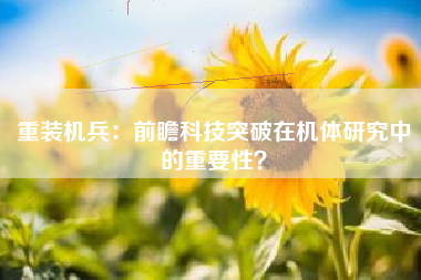 重装机兵：前瞻科技突破在机体研究中的重要性？  第1张