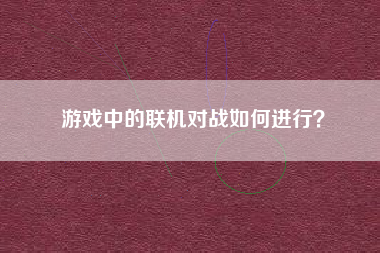 游戏中的联机对战如何进行？  第1张