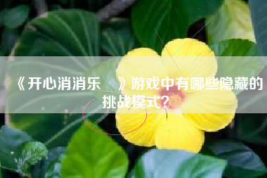 《开心消消乐®》游戏中有哪些隐藏的挑战模式？  第1张