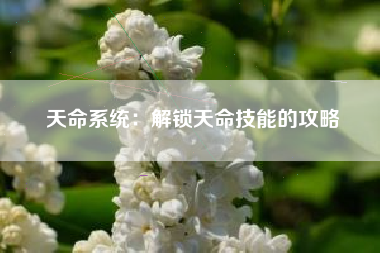 天命系统：解锁天命技能的攻略  第1张