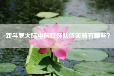 新斗罗大陆中的特殊队伍策略有哪些？  第1张